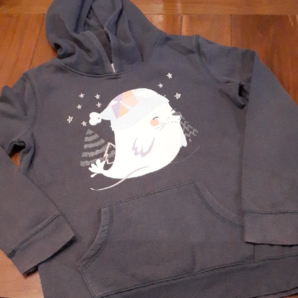 Circo Charcoal Hoodie with Baby Seal Design, Sz 14/16
